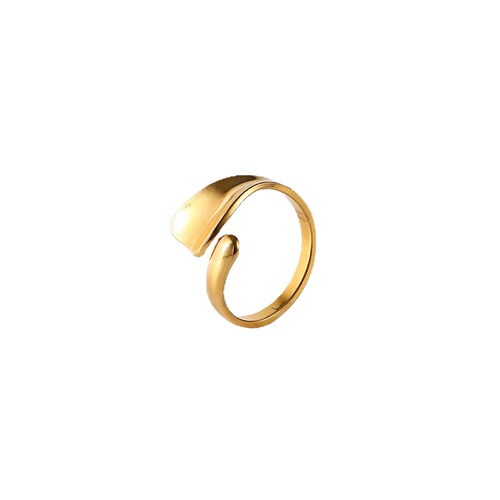 European and American INS Internet celebrity same style titanium steel ring 18K gold-plated stainless steel special-shaped open ring geometric ring for women