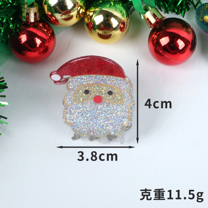厂家批发新款圣诞节圣诞老人抓夹雪花发夹圣诞树发抓姜饼人鲨鱼夹|undefined