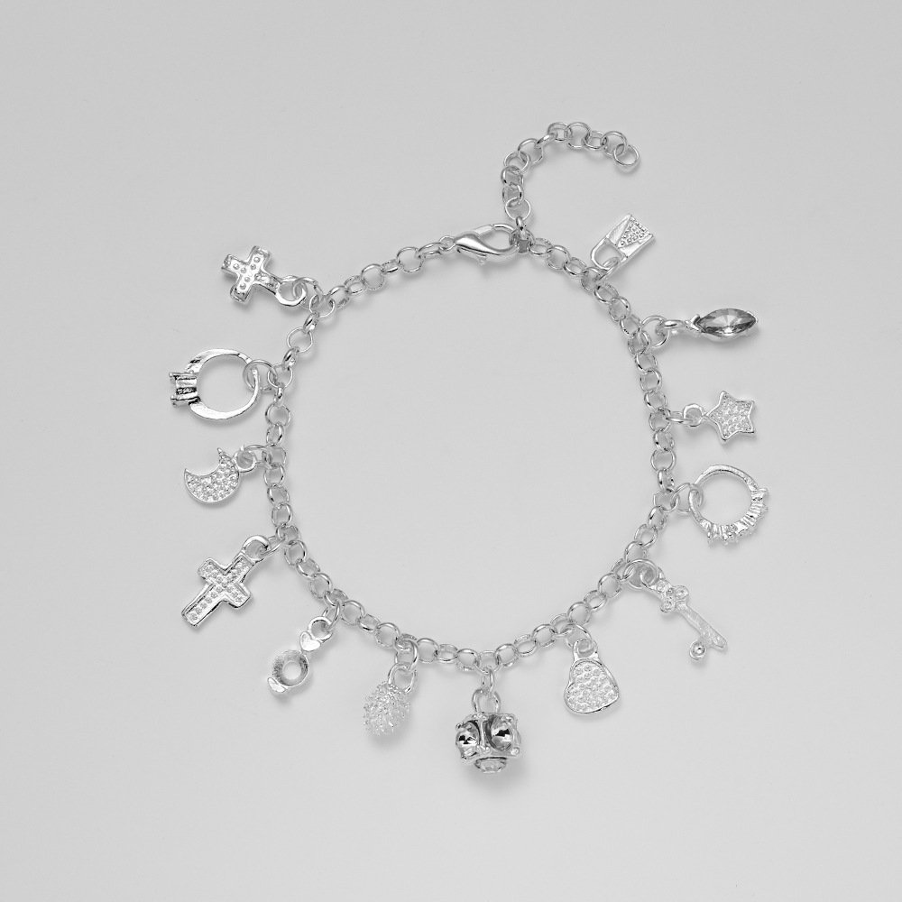 Productos de venta caliente transfronterizos, directamente de los fabricantes, joyería de moda europea y americana, pulsera con colgante de trece piezas, joyería multielementos