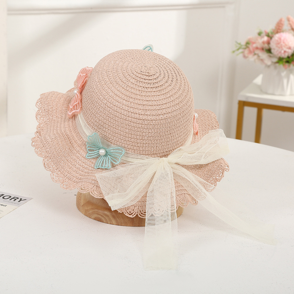 Girl's Cartoon Style Cute Flower Straw Hat display picture 4