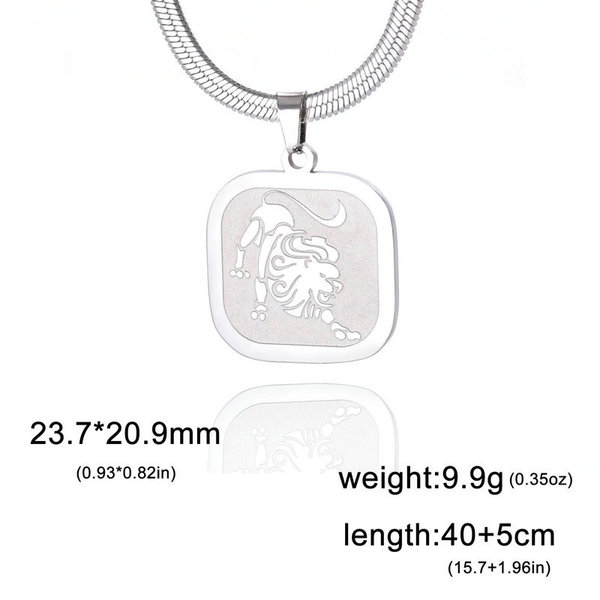 Retro matte square pendant