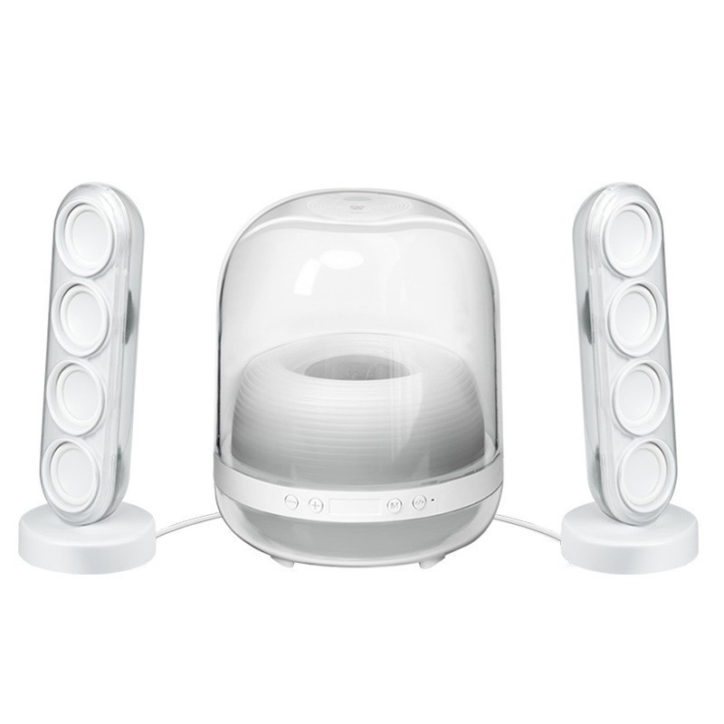 Luli 4Th Generation Subwoofer Bluetooth Speaker for Home Desktop Wireless Computer with Ambient Light Stereo Bluetooth 5.4