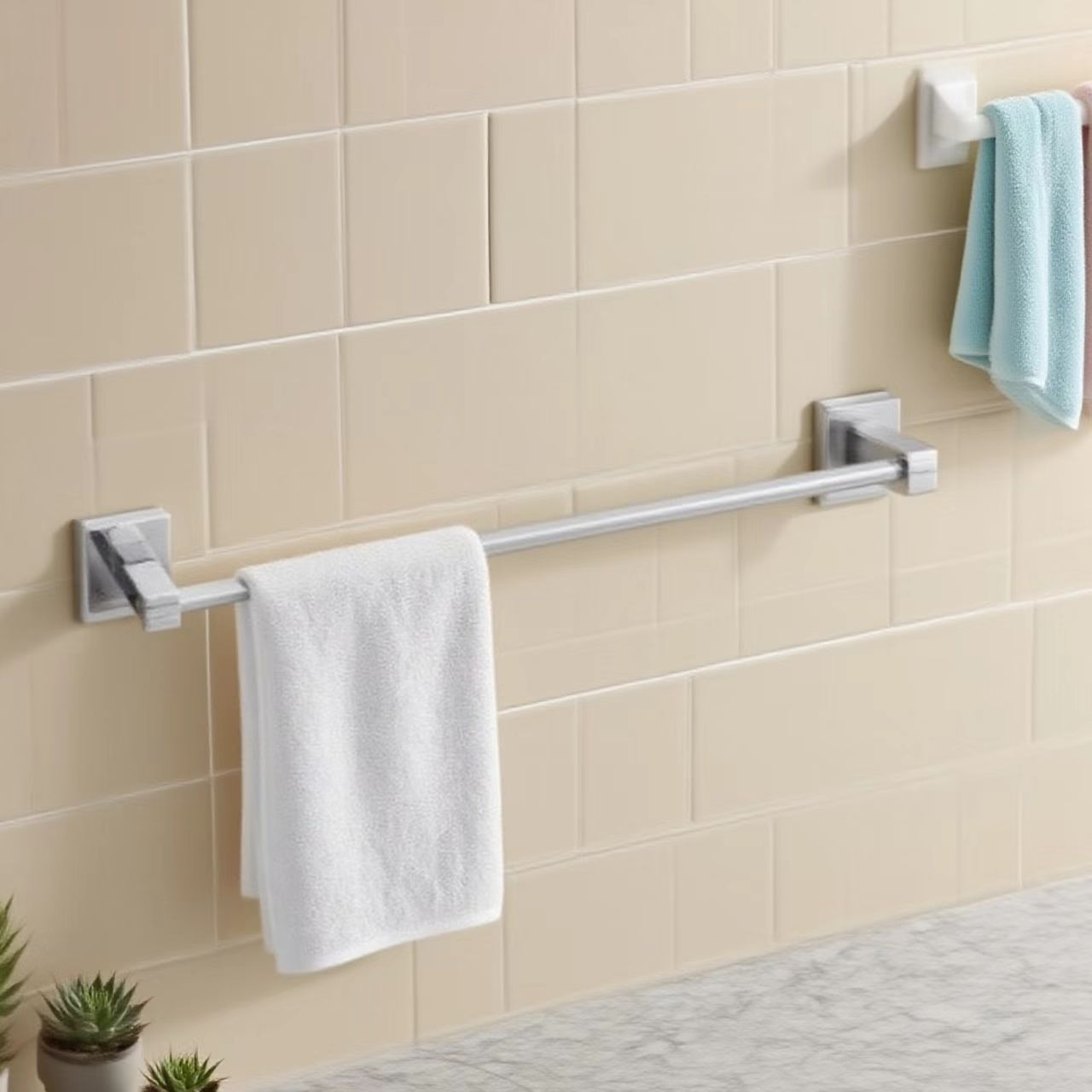 Fabricante de limpieza al por mayor baño cromado seis piezas conjunto de perforación de baño colgante de baño