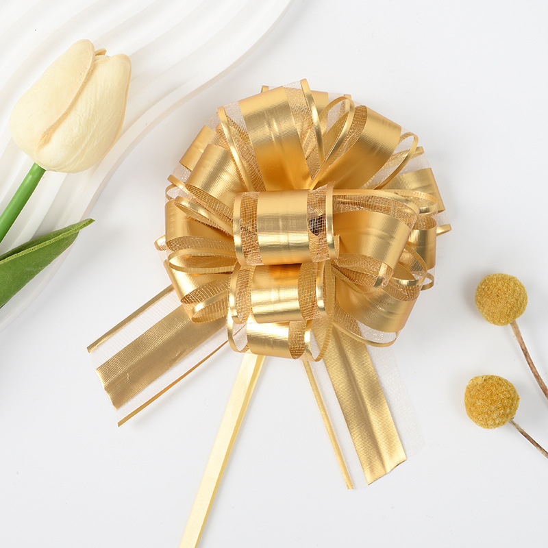 Comercio exterior transfronterizo 30 tamaño medio mate color metálico ajuste de nieve bola de flores regalo de Navidad embalaje de flores tiradas cinta de color