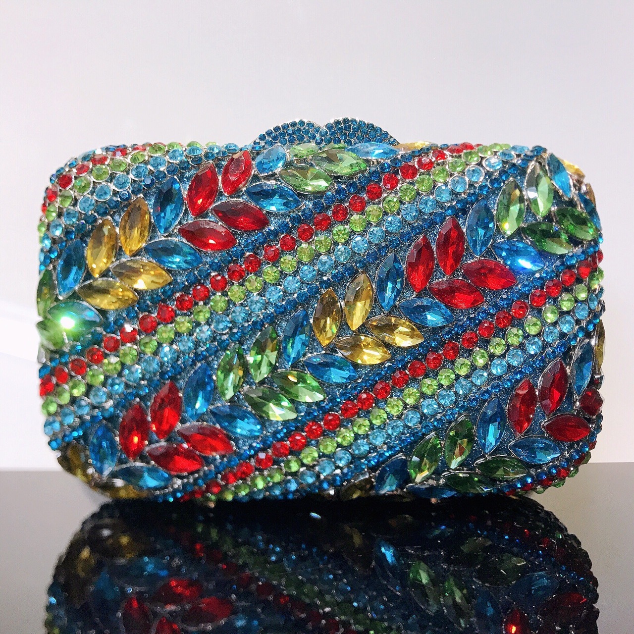 * Bolsa de cena de cristal de trigo con diamantes Bolsa de mano de banquete transfronteriza Bolsa de vestir de noche Bolsa de mujer Clutch