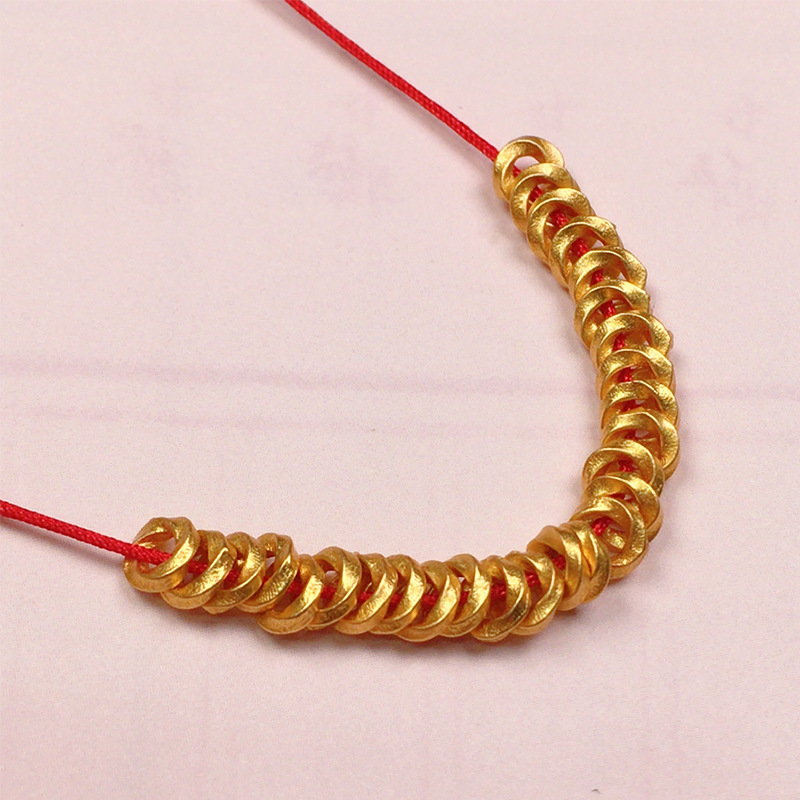 By the Gram, S925 Silver Gold-Plated Twist Spacer Beads for Bracelet Stringing, Necklace Embellishments, DIY Handmade Spacers