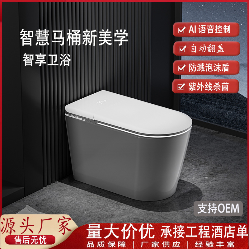Smart Toilet Seat with Built-In Foam Shield, Fully Automatic Smart Toilet, Uv Sterilization, Integrated Water Pressure