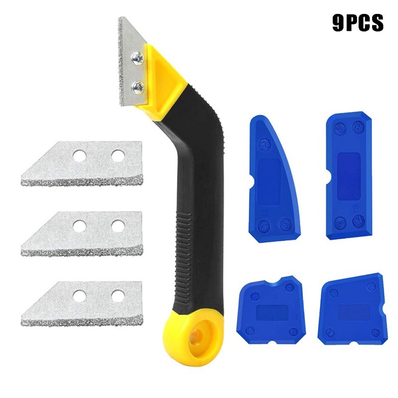 跨境9件套美缝工具灌浆去除工具弯角灌浆刮耙工具 硅胶密封剂工具
