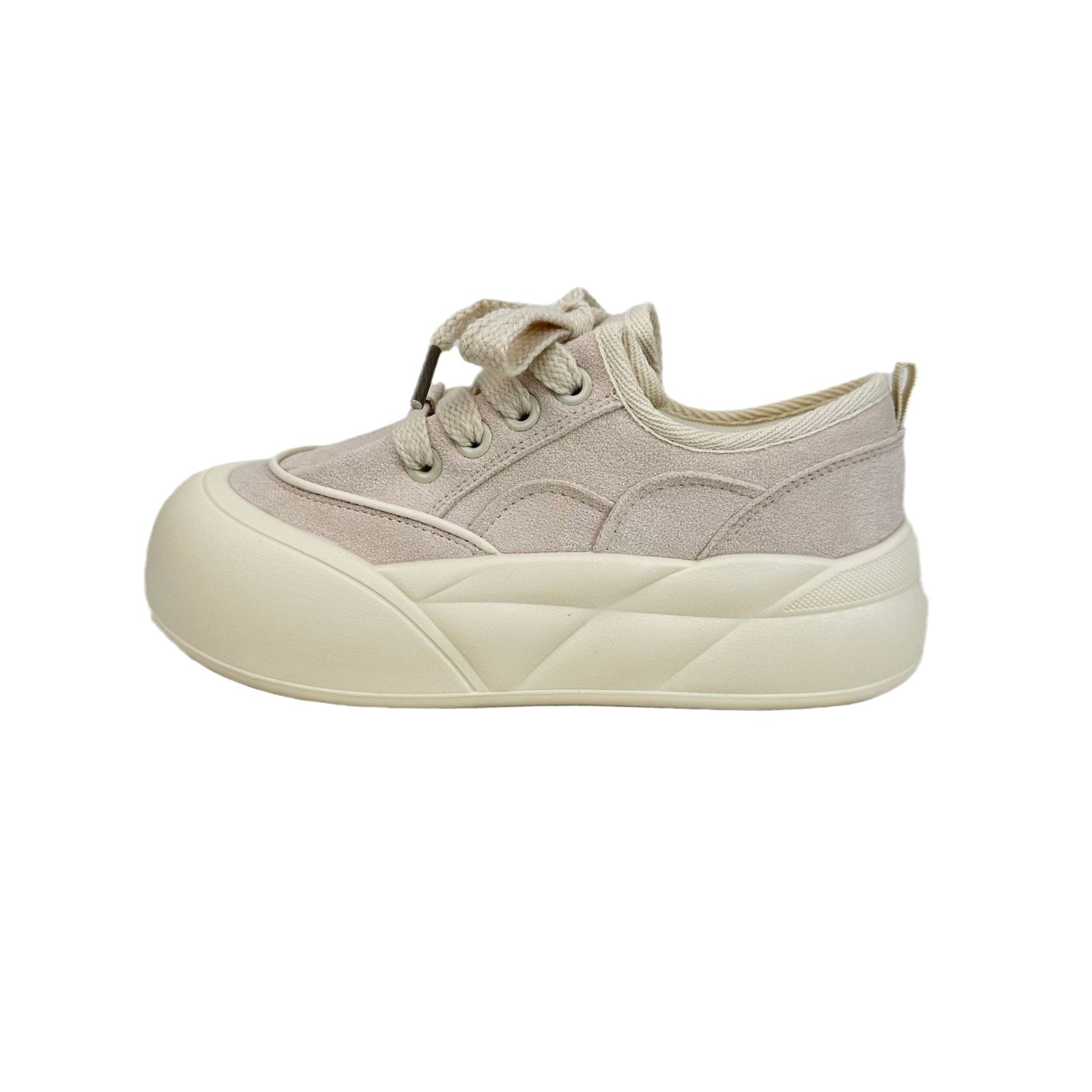 Yuanbo coreano popular con suela gruesa, zapatos de skate feos 2024 nuevos zapatos blancos ligeros muffin zapatos de pan de cabeza grande