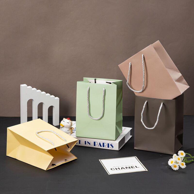 New Solid Color Embossed Series Simple High-End Gift Bags Factory Direct Sales Wholesale