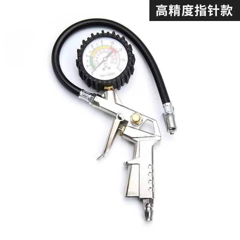 High-Precision Tire Pressure Gauge with Inflation Head for Car and Motorcycle Tire Pressure Monitoring and Inflation Gun Nozzle