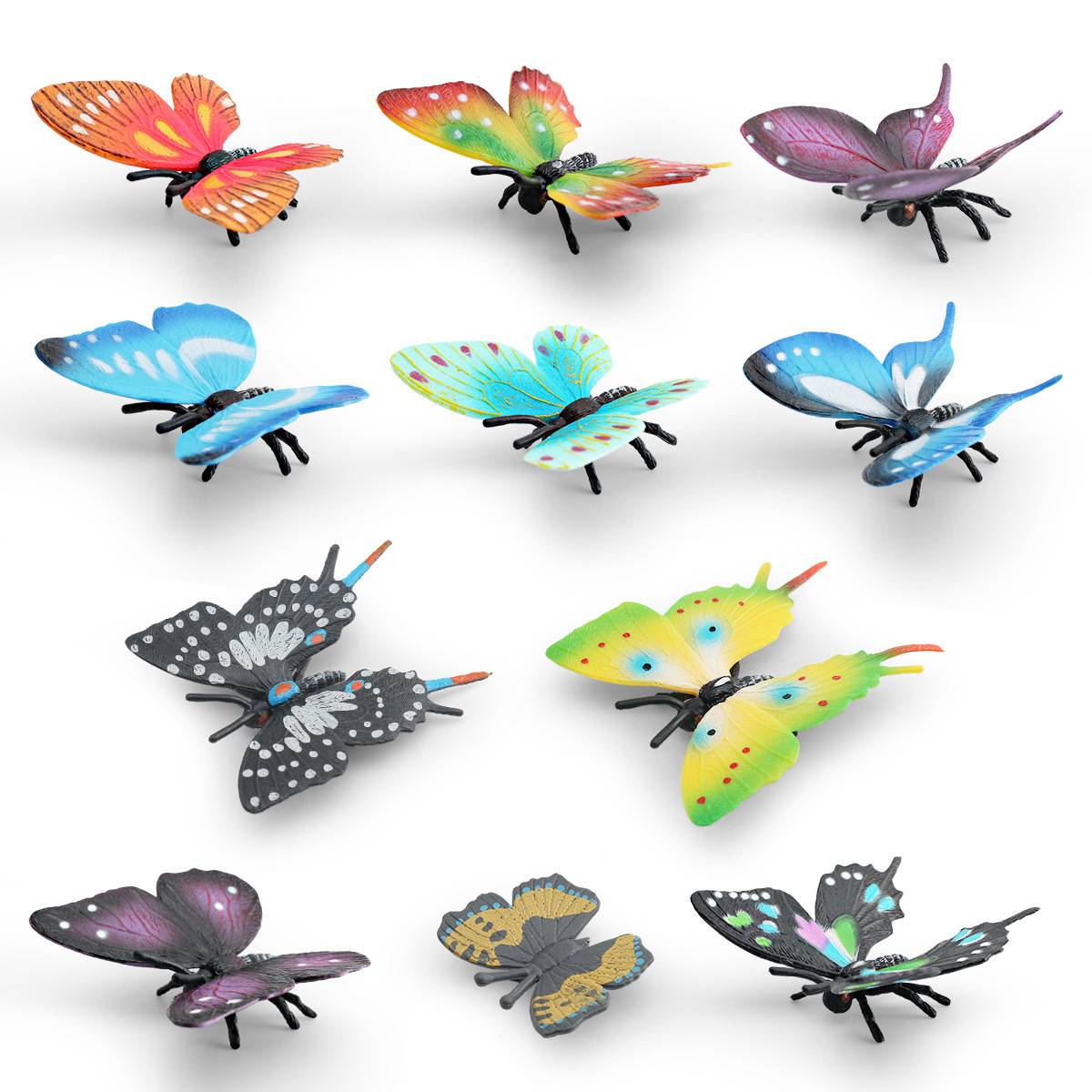Simulación cognitiva infantil transfronteriza insectos animales salvajes mariposas mariposa modelo estático decoración juguetes