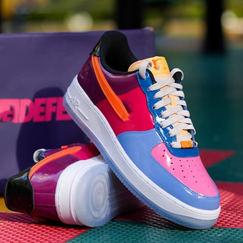 Pure Original Af1 Anthony Patent Leather Spliced Easter Egg Joint Air Force One Sneakers for Men and Women Casual Versatile Sports Shoes