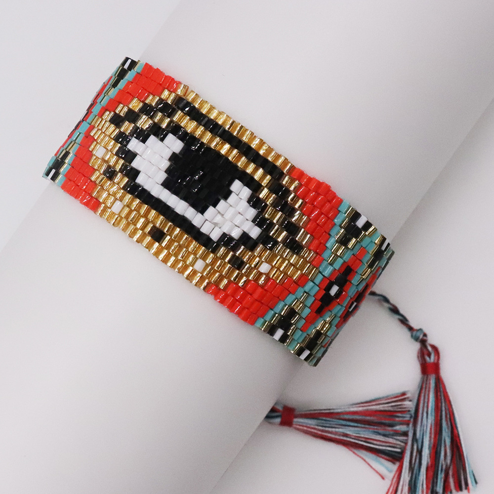 Cool Style Devilu0027S Eye Glass Beaded Womenu0027S Bracelets