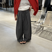 老钱风褶皱垂感抽绳气球裤女2025韩系秋季新款慵懒感百搭阔腿裤