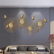 创意轻奢客厅沙发背景墙面软装饰品立体创意欧式铁艺金属壁饰挂件