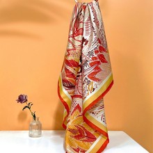 重磅真丝丝巾双面数码印花52*52cm小方巾高端送礼LOGO真丝围巾