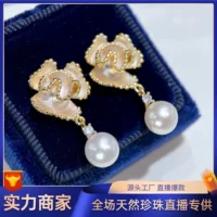 925 иглы Tremella натуральные пресноводные белые жемчужные серьги шипы женские цветы ретро темперамент легкий экстравагантный
