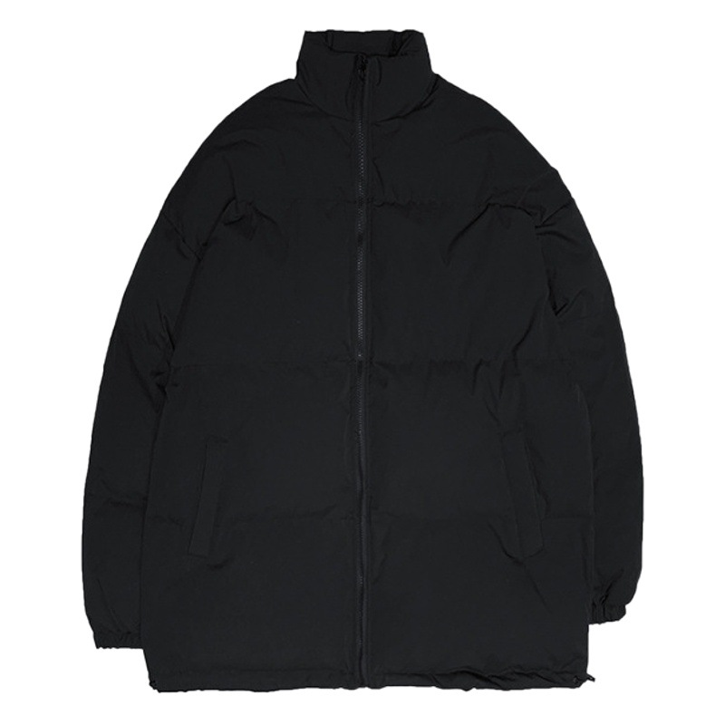 Otoño e invierno collar de pie Abrigo acolchado de algodón hombres y mujeres de moda de la calle de estilo coreano suelta casual estilo perezoso pareja desgaste color sólido pan Abrigo acolchado de algodón