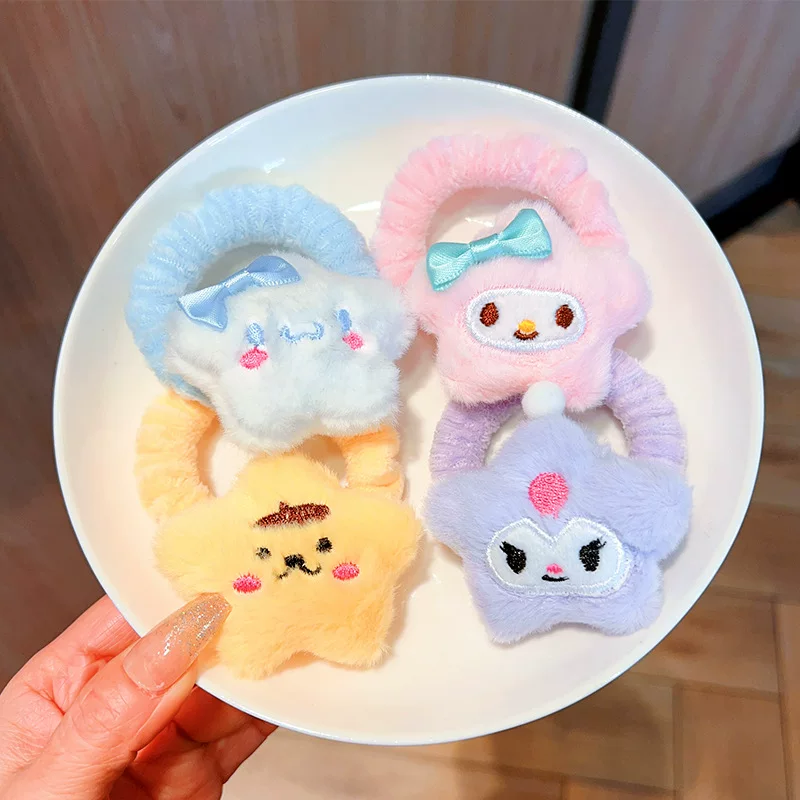 Sanrio, плюшевая кукла в стиле demi-season, милая верёвка для волос, аксессуар для волос