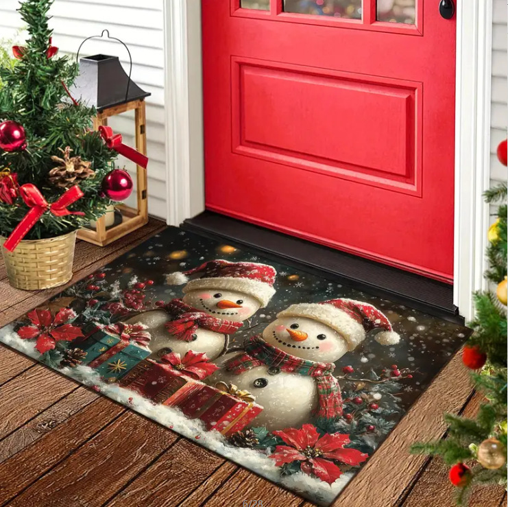 Amazon transfronterizo puerta de entrada alfombra de suelo de lana de cristal de Navidad alfombra de suelo de lana de cristal americana fácil de cuidar alfombra de pies resistente al desgaste image 12