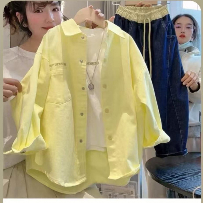 春季衬衫长袖男女童春装2026新款中大童洋气时髦秋款芝士奶黄其他