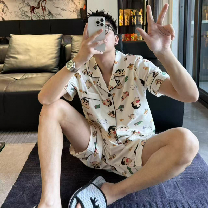 Homemade Summer Cartoon Pajamas Made of Soft Cotton, Comfortable, Cool and Breathable Pajama Set Jj-2026