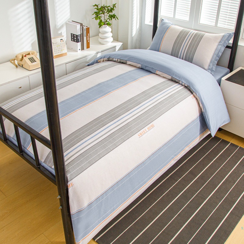 Juego de algodón de tres piezas para dormitorio de estudiantes, juego de seis piezas de algodón puro, funda de edredón, litera, kit de dormitorio, compra al por mayor