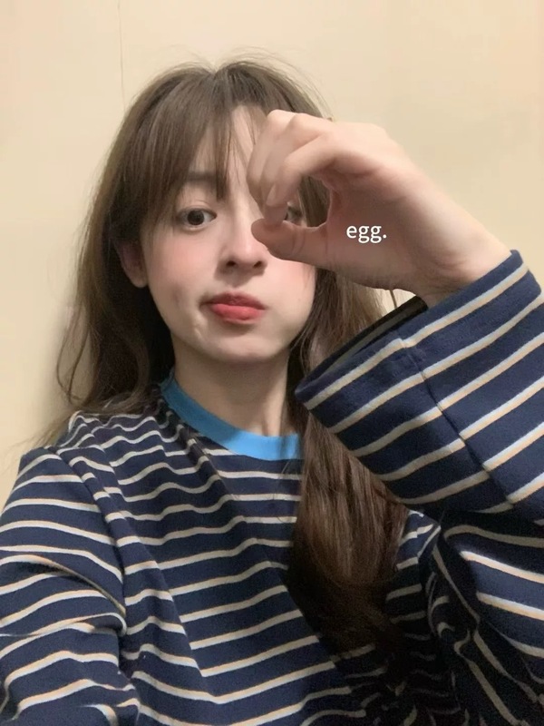 韩国订单EGG细条撞色圆领长袖T恤女 25秋冬新款百搭时尚内搭上衣|undefined