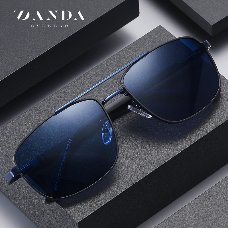 2021 gafas de sol polarizadas gafas de doble haz de los hombres nuevos gafas de doble haz 6313 gafas de Primavera de dos colores en stock