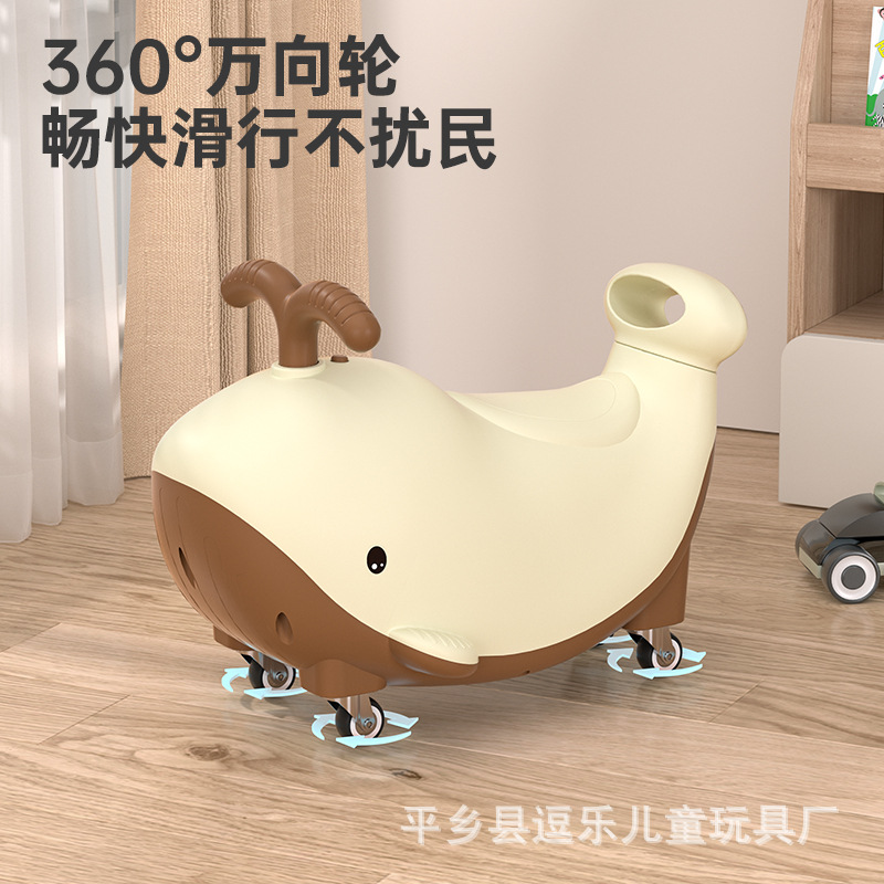 Patineta infantil delfín torsión carro carro de maní silencioso universal rueda anti-rollover regalo de aniversario de 1 - 3 años de bebé