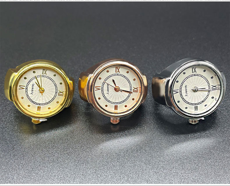 Pointer Display Type Round Dial Shape Casual, Street Occasion Quartz Movement Retro Geometric Quartz Watch Rings