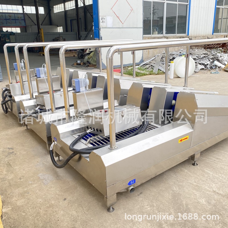 隆润机械单通道洗靴机 食品厂餐饮中心用靴子洗刷机 靴底靴帮清洗