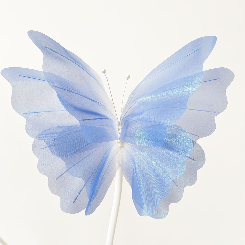 Nueva mariposa de color fantasía flores de decoración de boda flores artificiales simulación artesanía mariposa de seda de color