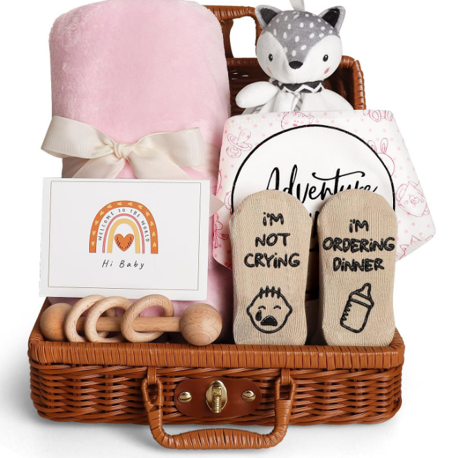 Nuevo bebé canasta juguete calmante regalo regalo de aniversario para recién nacidos