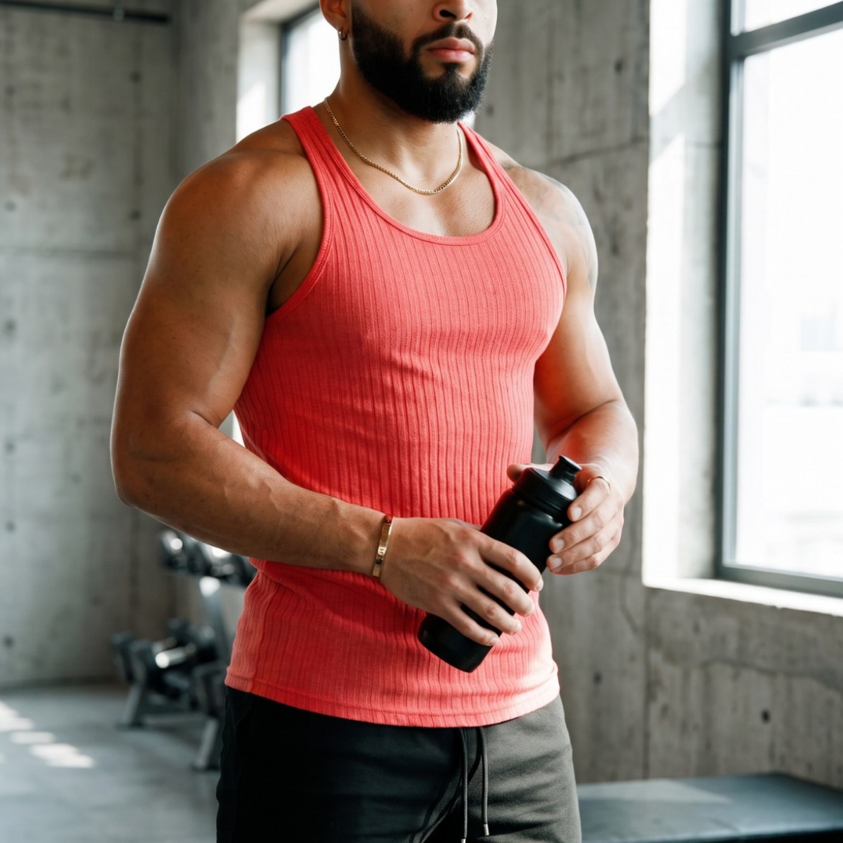 Cross-border Amazon foreign trade summer men's clothing vertical striped fitness outdoor sports casual slim fit tank top for men