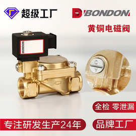 定制二位二通黄铜先导膜片式电磁阀 叠加手动开关