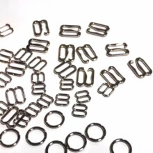 工厂直供现货批发锌合金电镀白色内衣肩带调节扣五金服饰配件