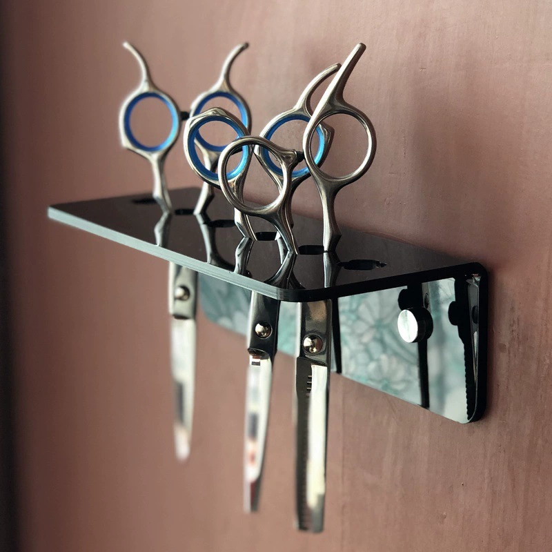 Scissors, cosmetic table brush, for beauty salons