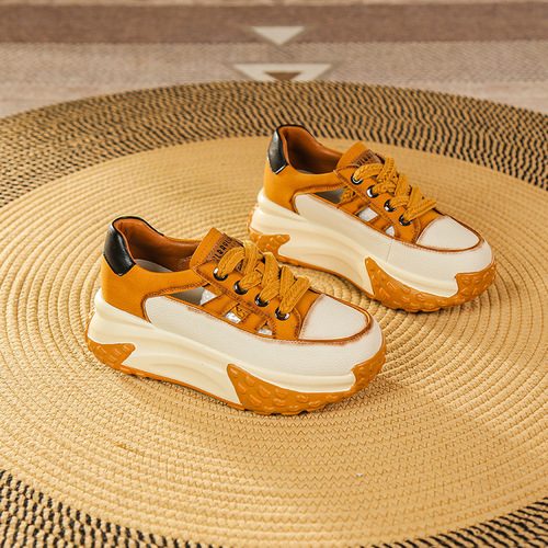 Women's Casual Loafers  Summer New Style Versatile Thick Sole Hollow Dad Shoes Fashion Retro Sports Shoes