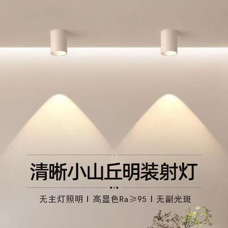 Led Anti-Glare Surface-Mounted Spotlight Wall Washer Household Main Light High Color Rendering No Auxiliary Spot Living Room Downlight Narrow Beam