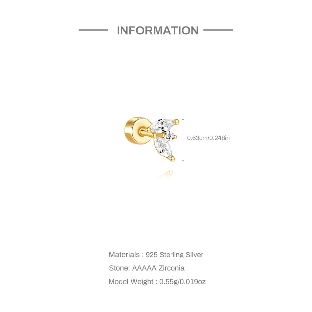 5g Weight Opal, Zircon Inlay Material Ear Studs Classification Ear Cartilage Rings & Studs Piercing Type 1 Piece Quantity Holiday, Daily Occasion 925 Sterling Silver Material Geometric Pattern Unisex Gender Simple Style, Classic Style Style 1 Piece Ear Cartilage Rings & Studs Simple Style Classic Style Geometric 925 Sterling Silver Opal Zircon Ear Cartilage Rings & Studs 5