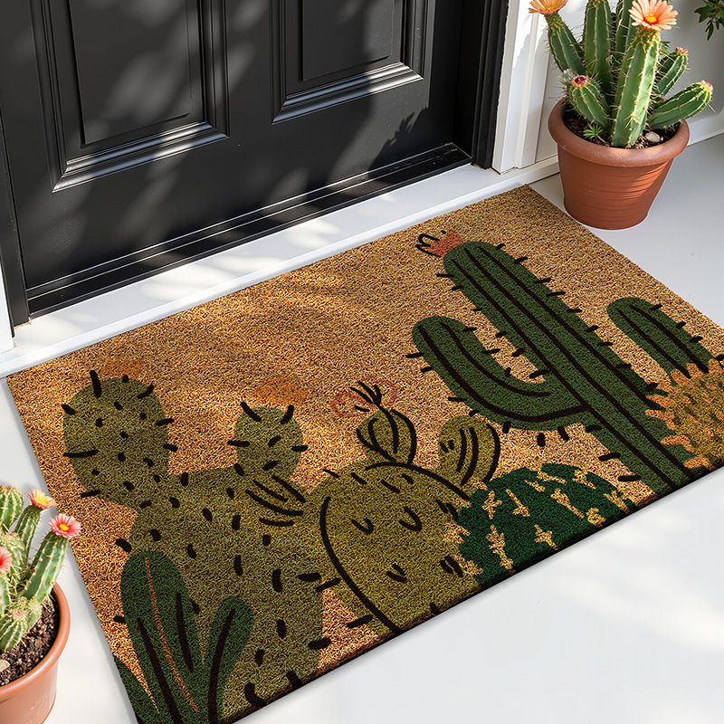 Alfombra de coco natural de fábrica directa para ventas transfronterizas, que elimina barro y polvo, antideslizante, resistente al desgaste, admite personalización y dropshipping.