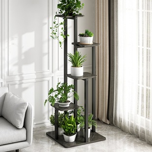 Light luxury flower shelf living room floor-standing iron balcony flower pot shelf indoor TV cabinet next to plant shelf