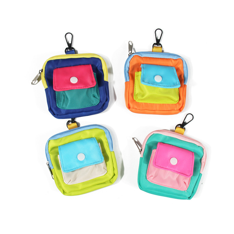 Customizable candy-colored coin purse, key case, contrasting color mini portable storage bag, Bluetooth earphone case, lipstick bag