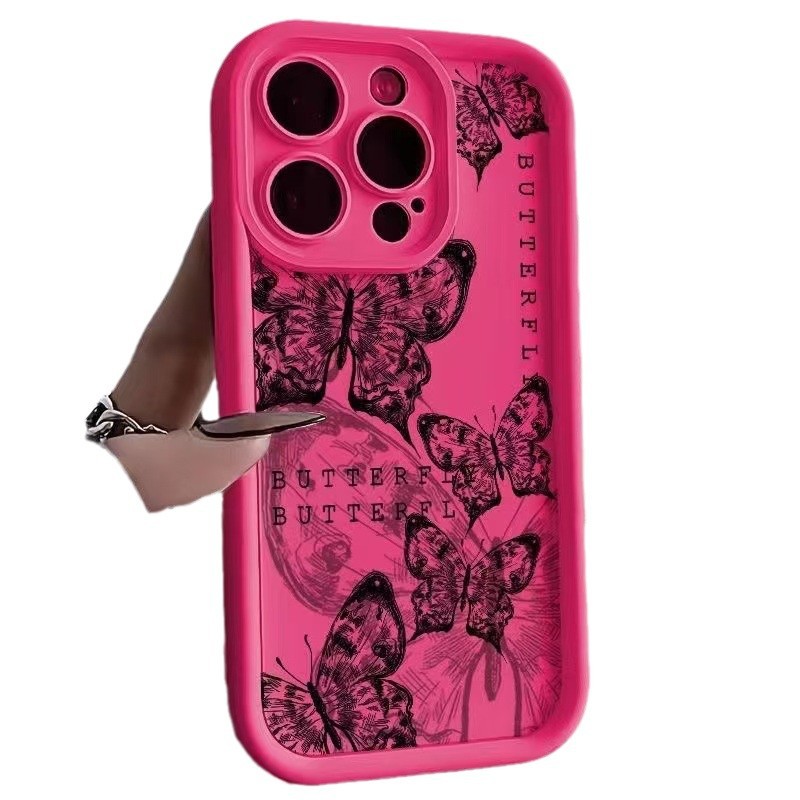 Mariposa retro para iPhone 16pro funda para teléfono móvil Apple 15 anti-caída 14 Japón y Corea del Sur 13promax nuevo 12x