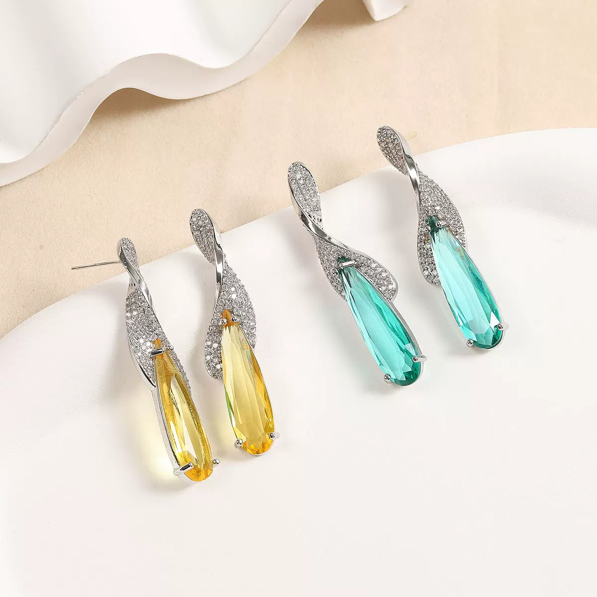 气质简约水滴耳饰s925银针耳坠耳钉设计小众高级时尚百搭工厂批发