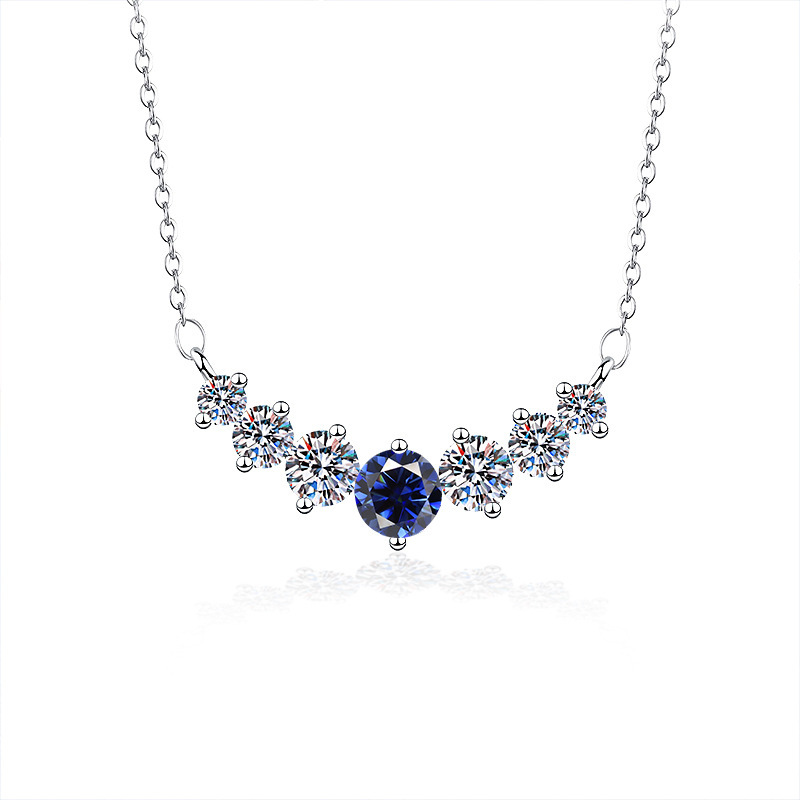 Colgante de plata esterlina 5 quilates 925 collar de piedra de moissanita collar de plata colgante de clavícula de mujer comercio exterior transfronterizo