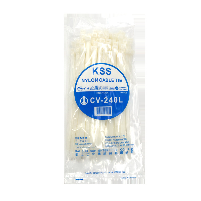 凯士士原装进口台湾KSS扎带尼龙扎带CV-240L(240*7.6)白色