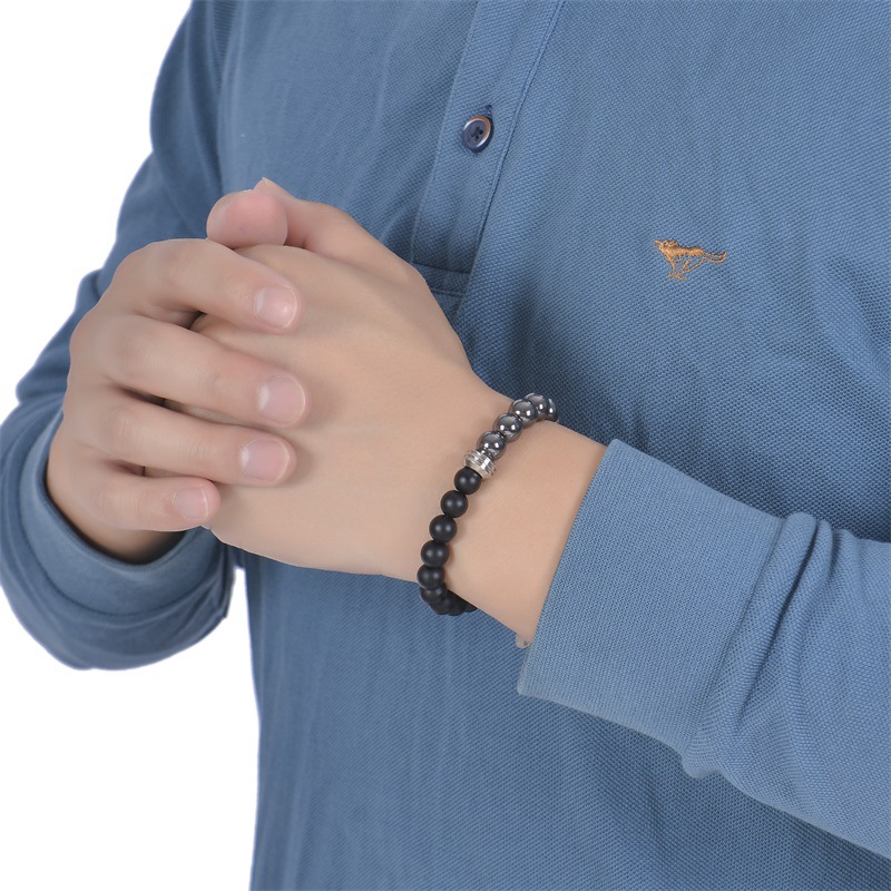 Elegant Simple Style Geometric 201 Stainless Steel Natural Stone Unisex Bracelets display picture 2